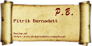 Pitrik Bernadett névjegykártya
