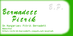 bernadett pitrik business card